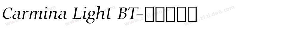Carmina Light BT字体转换